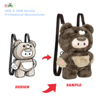 Sac à dos en peluche personnalisé par le fabricant OEM, sac à bandoulière mignon en coton PP, sac à bandoulière en fausse fourrure de lapin en polyester, sac à bandoulière en peluche douce