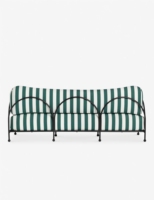 Canapé de jardin moderne trois places avec coussin à séchage rapide, structure en fer imperméable