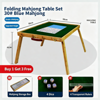 Table de Mahjong d'extérieur en bois massif, pliable et portable pour la maison, ensemble de voyage pour dortoirs, mini tuiles de Mahjong polies à la main, ensemble populaire en ligne