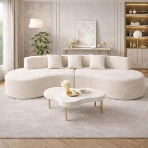 <span class=keywords><strong>Canapé</strong></span> modulable incurvé demi-lune, <span class=keywords><strong>canapé</strong></span> nuage sans armature avec <span class=keywords><strong>assise</strong></span> profonde, <span class=keywords><strong>canapé</strong></span> sectionnel compressé 4 places pour salon et bureau - Product Image 5