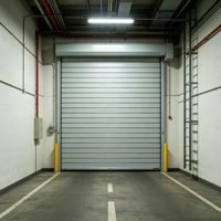 Porte à enroulement en aluminium résistante au vent avec déverrouillage manuel d'urgence pour garage/supermarché, protection extérieure