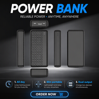 Batterie Li-Polymère à Charge Rapide 20000mAh, Power Bank 22.5W, 3 Ports USB, Type C, LED pour iPhone et iPad, Utilisation en Extérieur