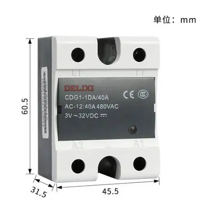 DELIXI CDG1-1DA مرحلة واحدة تتابع الحالة الصلبة DC التحكم AC 10A-100A 20A 3-32V دون المقاولين نقطة داخل