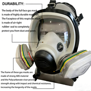 <span class=keywords><strong>Masque</strong></span> respiratoire CBRN intégral, <span class=keywords><strong>masque</strong></span> à gaz chimique réutilisable avec filtres A1P2 - Product Image 5