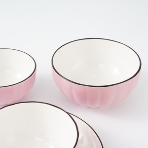 ชุดถ้วยชามเซรามิกลายเส้นสีชมพูเคลือบสี16ชิ้นชุดรับประทานอาหารจานของหวานและอาหารค่ำดีไซน์ใหม่16ชิ้น24ชิ้น - Product Image 3