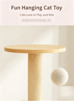 Arbre à chat en bois avec maisonnette, capsule spatiale, lit universel quatre saisons pour animaux de compagnie, jouet multifonctionnel à gratter pour chat