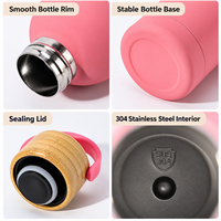 Botol Minum Tairflask Grosir Logo Kustom 304 Stainless Steel, Botol Minum Terisolasi Dengan Tutup Bambu dan Pegangan untuk Perjalanan
