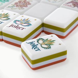 Exquisito Juego de Mahjong Americano con Diseño Floral Moderno y Lujoso, con 160 Fichas Acrílicas Duraderas para Entretenimiento en el Hogar - Product Image 2