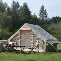 Tenda Tiup Empat Musim Lapis Ganda Tahan Air 6.4 m Datar untuk Berkemah Perjalanan Luar Ruangan Kain Oxford Tebal Otomatis
