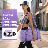 Sac de voyage personnalisé avec logo, sac de sport avec compartiment à chaussures, sac de sport Oxford imperméable pour le fitness, le yoga, vente en gros