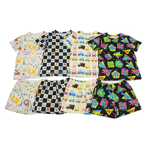 Set di 2 Pigiami in Cotone Lavorato a Maglia per Bambini 2025, Maniche Corte, Abbigliamento per Ragazzi con Stampa Animale Personalizzabile, per <span class=keywords><strong>Età</strong></span> 2-12 Anni - Product Image 1