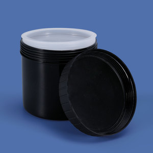 Contenedor de Almacenamiento de Alimentos de 500 ml, Boca Ancha, Hermético, Cilindro Negro, para Envasado General y Uso en Viajes - Product Image 1