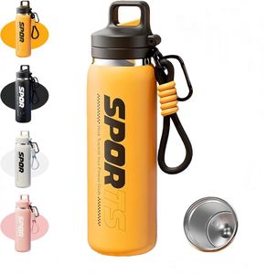 Modern Large Capacity Portable Stainless Steel Tumbler <b>Lid</b> Strap Vacuum Insulated Travel <b>Cup</b> Outdoor Sports Camping Customized - Product Image 2