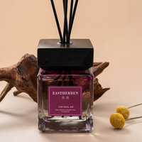 Penyegar Udara Ruangan Aikun Transparan Beraroma Bunga, Botol Persegi, Tahan Lama, untuk Kamar Tidur, Reed Diffuser