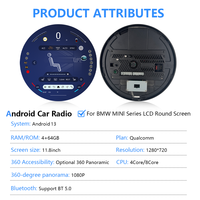Autoradio Android 11,7 pouces pour BMW Mini Cooper F54 F56 F60 R60 R56 2007-2017 GPS Carplay DSP Lecteur multimédia