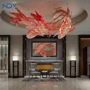 Newly Designed Product Customised Art Wood Bamboo Chandelier Villa Bar Restaurant Modern Chandelier For High Ceilings