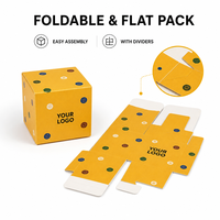 Boîte cadeau carrée jaune à pois, impression personnalisée, écologique, qualité alimentaire, service de conception, chocolat, biscuits, montres, bougies, OEM