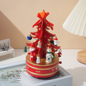 DAMAI Christmas Wooden Rotating <b>Music</b> <b>Box</b> Creative Christmas Gift Wholesale Desktop Christmas Decorations - Product Image 4