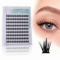 Cils en grappe autocollants sans colle, extensions de cils individuelles DIY sans colle, en fibres végétales, bande transparente invisible YANJIE