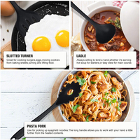 TOALLWIN Outils de cuisine tendance, ustensiles de cuisine en silicone, ensemble de cuisine avec pinces, fouet, cuillère doseuse, ensemble d'ustensiles de cuisine