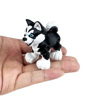 Figurine de Husky articulée imprimée en 3D, jouet flexible, Husky noir et blanc mignon, ornement de bureau, cadeau créatif pour les enfants et les amoureux des chiens