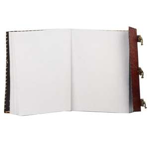 7つのチャクラ石埋め込みスケッチブックジャーナル手作りエンボス加工本革ノートまたは日記3アンティーク真鍮Cロック付き - Product Image 6