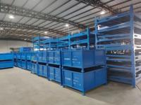Caisse en acier galvanisé carrée robuste pour transport de palettes, pliable, pour entrepôt