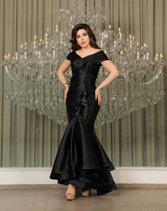 Abito <span class=keywords><strong>da</strong></span> sera lungo elegante <span class=keywords><strong>da</strong></span> <span class=keywords><strong>donna</strong></span>, monocolore, vintage, aderente, con spalle scoperte, design personalizzato - Product Image 5