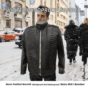 Custom Casual Winter Warm Padded <b>Pilot</b> Bomber <b>Jacket</b> Retro Windproof Waterproof Stand Collar Zipper Closure MA1 Flight for Men - Product Image 2