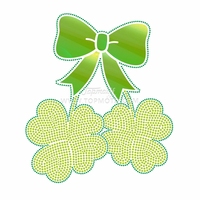 Saint Patrick's Day Lips Shamrock Hot Fix Strass Vert Irisé Sparkle Vinyle Lumière Aurorale Transfert De Chaleur Pour Sacs De Chemises