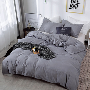 Modernes Wirtschaftliches Bettbezug-Set 100% Mikrofaser Gewaschenes Polyester Einfarbig Weich und Atmungsaktiv King-<span class=keywords><strong>Size</strong></span> Bettdeckenbezug-Set - Product Image 6