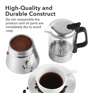 Emode Vente en gros Écologique 4/6 Tasses Verre à haute teneur en borosilicate Santé Moka Pot Café Outils à la maison - Product Image 3