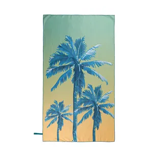 Quick Dry Printed Extra Large Swim Sports Bath Microfiber Toweling Fabric Outdoor Beach Towel For Adult and Kids