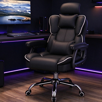 Fauteuil Inclinable Ergonomique pour Ordinateur à Domicile, Chaise de Bureau Pivotante Confortable pour Gaming, Idéale pour le Streaming et les Études en Dortoir