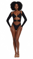 Costume Monokini Neon a Maniche Lunghe con Cut-out, Personalizzabile OEM, per Carnevale, Trinidad Monday Wear, Jouvert, Miami, Fornitore di Costumi da Bagno Private Label