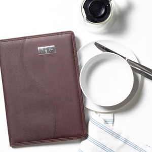 High Quality Personalized Menu Holder with Elastic Band Combination Faux Leather Menu Book A4 - Product Image 1