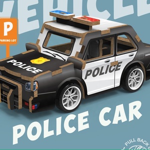 Modèle de puzzle 3D en bois pour enfants, camion de pompiers, ambulance, puzzle DIY pour enfants - Product Image 5