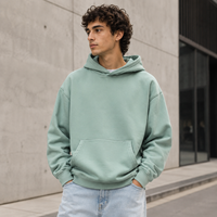 Sweat à capuche surdimensionné en coton de haute qualité épais polaire goutte épaule unie blanc personnalisé tirer a Capuch Sudadera hommes sweats à capuche