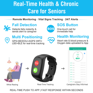 L17pro Bracelet pour personnes âgées avec connectivité 4G Fonction de réponse aux appels Télécommande Moniteur de fréquence cardiaque <span class=keywords><strong>Réveil</strong></span> en plastique - Product Image 2