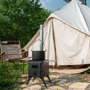 تصميم حديث قابل للطي في الهواء الطلق موقد حرق الأخشاب تركيب قائم بقائمة بذاتها للتخييم - Product Image 2