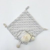 Doudou en peluche tricoté pour bébé, couverture de sécurité double face en Minky à pois, compagnon de sommeil pour nourrisson