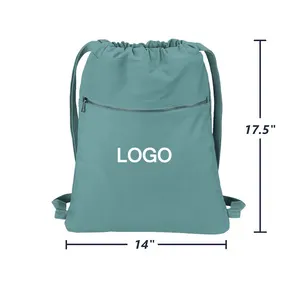 Fashion Canvas Drawstring Backpack Bag Cinch Sack Portable Casual String