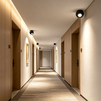 Fournisseur de solutions hôtelières, downlight en aluminium à montage en surface, angle réglable, forme globe, lampe LED à intensité variable