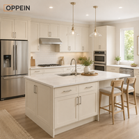 Armoires de cuisine RTA Off White Cream Slim Shaker en gros, prêtes à assembler, en kit, pour projets d'appartements