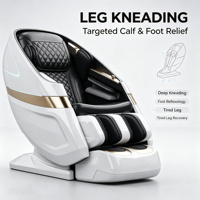 Fauteuil de massage de luxe à double mécanisme zéro gravité avec pétrissage des jambes, coque en ABS, étirement thaïlandais et shiatsu pour usage domestique