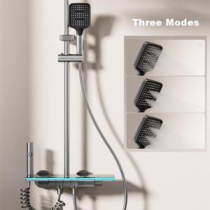 Mitigeur de <span class=keywords><strong>bain</strong></span> de luxe à haute pression 4 fonctions, chaud <span class=keywords><strong>et</strong></span> froid, en aluminium, avec affichage numérique LED, système de <span class=keywords><strong>douche</strong></span> à effet pluie pour salle de <span class=keywords><strong>bain</strong></span> - Product Image 3