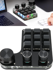 9-Tasten Gaming Keypad Mechanische Einhändige Tastatur und Makro-Drehknopf Mini RGB Mechanische Tastatur - Product Image 5