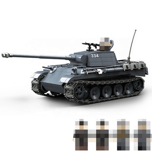 Set de Bloques de Construcción DIY Tanque Mediano Alemán, 1180 Piezas, Colección <span class=keywords><strong>Militar</strong></span> de la Segunda Guerra Mundial, Modelo de Juguete del Ejército con Armas y Figuras de Soldados - Product Image 2