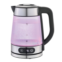 Bouilloire électrique en verre sans fil 1,8 L 1000 W 220 V avec arrêt automatique et base rotative à 360 degrés pour usage domestique et hôtelier