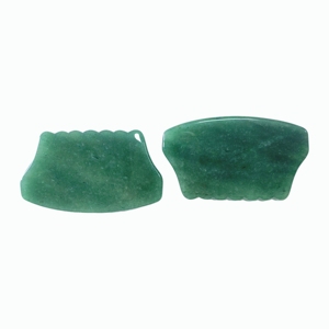 Planche de Gua Sha en jade vert pour le lifting du visage, thérapie Gua Sha, jade aventurine pour le visage - Product Image 1